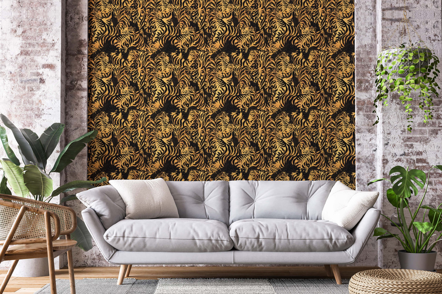Tiger Pattern Wallpaper - Amur by Eades & Francis