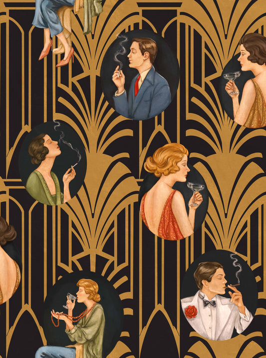 Burgess - Art Deco Smoking Room Wallpaper
