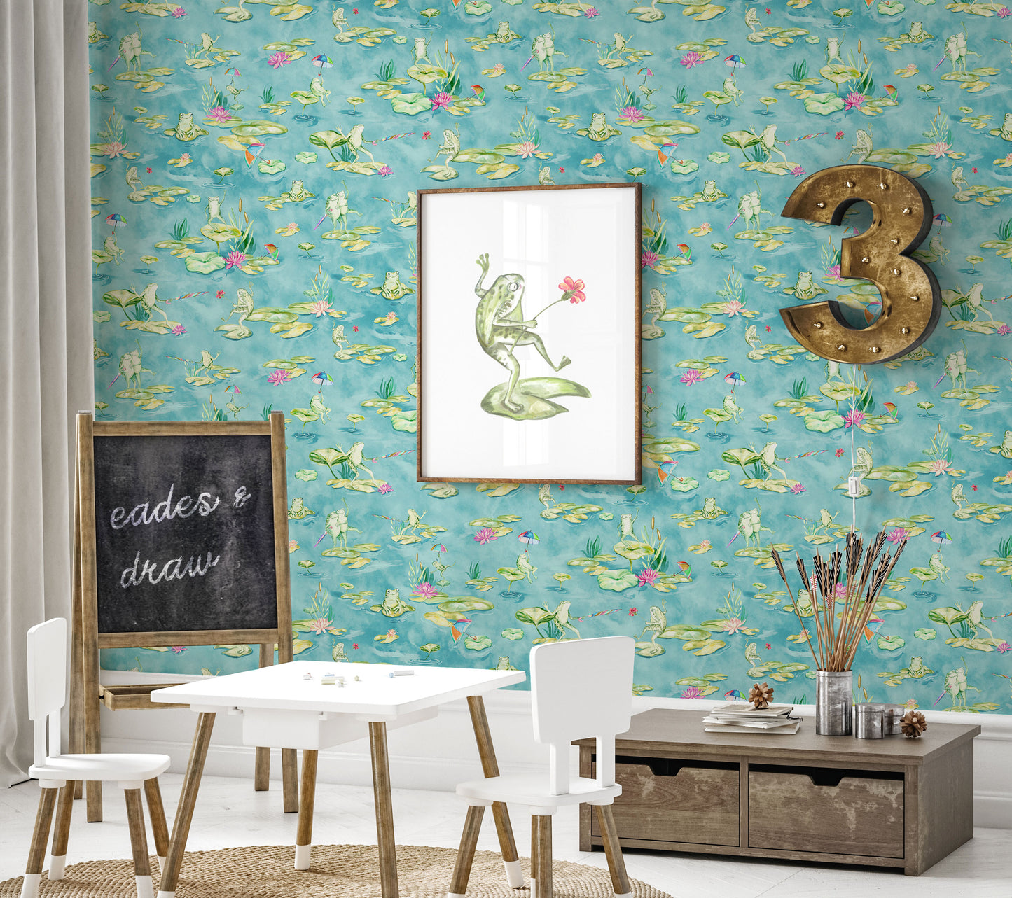Frolic - Whimsical Frog Wallpaper