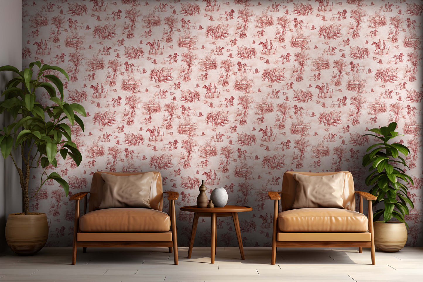 Shooting Toile Wallpaper - Beat by Eades & Francis