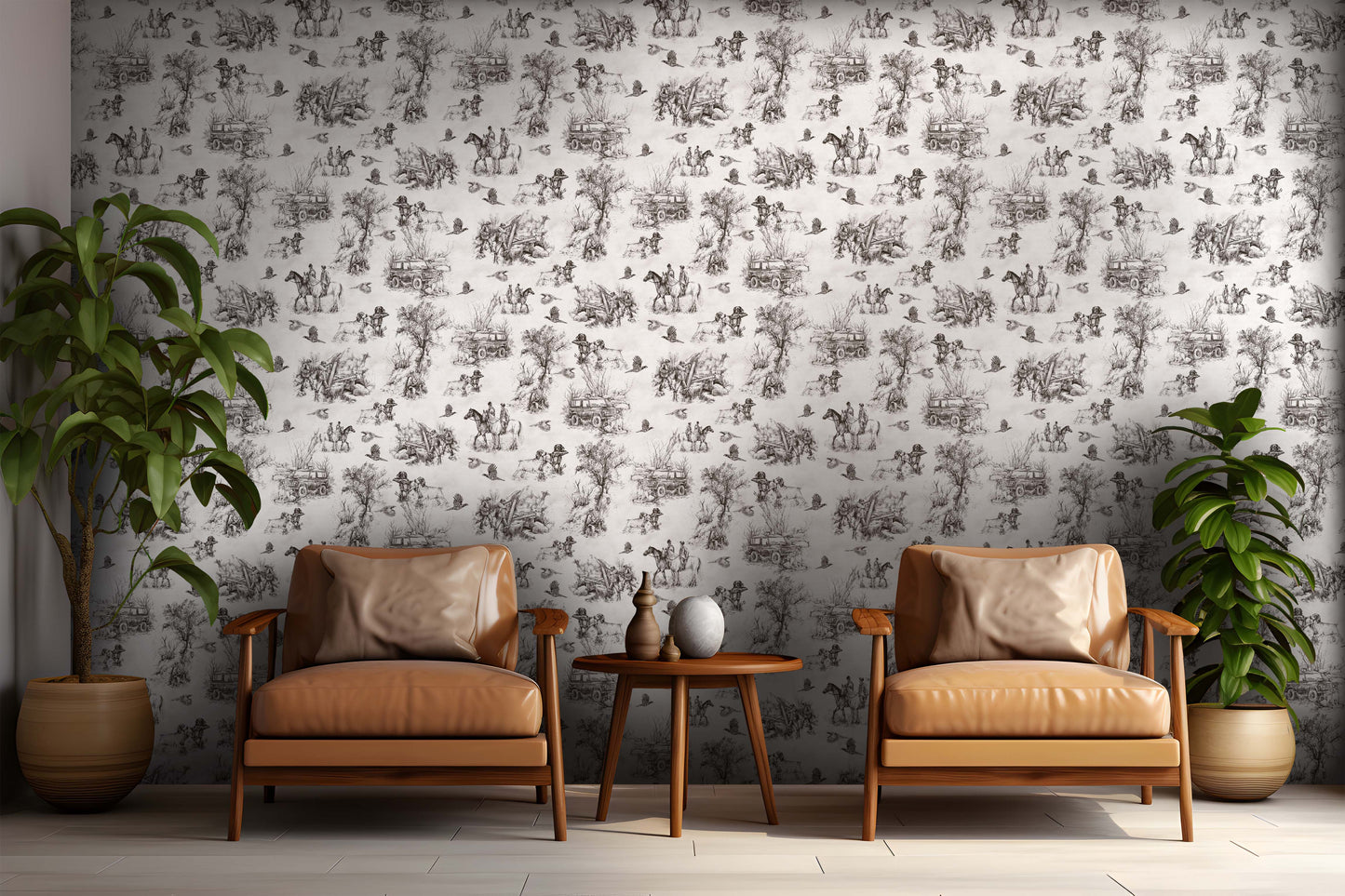 Shooting Toile Wallpaper - Beat by Eades & Francis