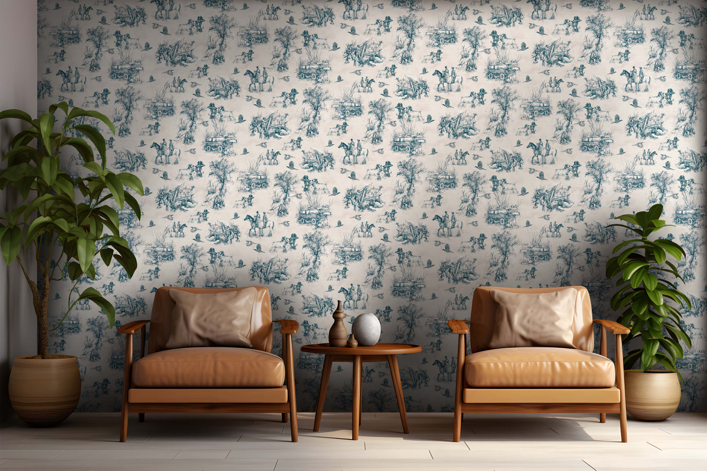 Shooting Toile Wallpaper - Beat by Eades & Francis