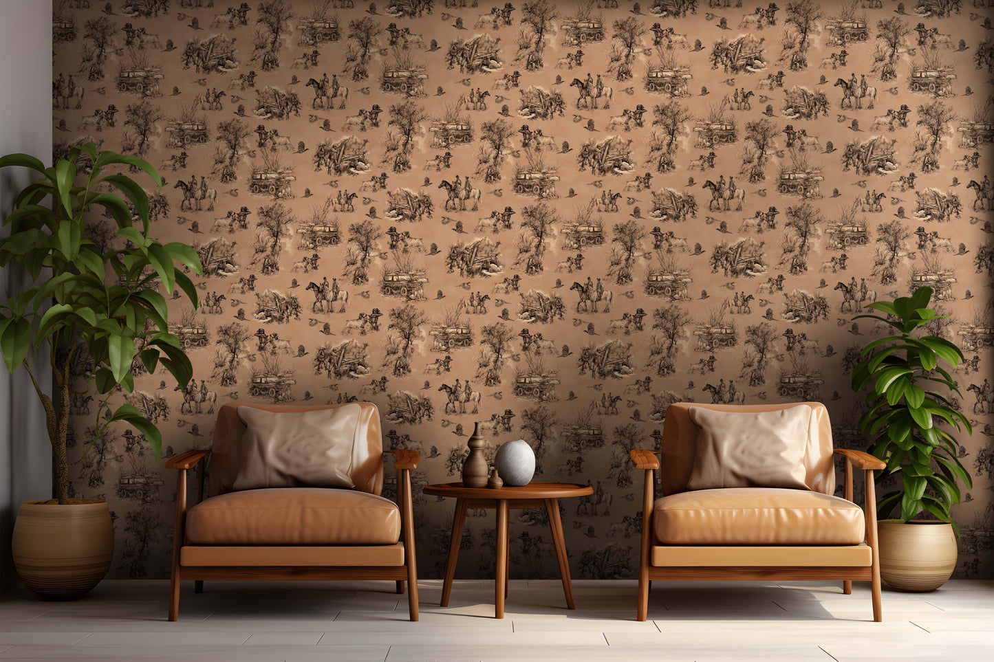 Shooting Toile Wallpaper - Beat by Eades & Francis