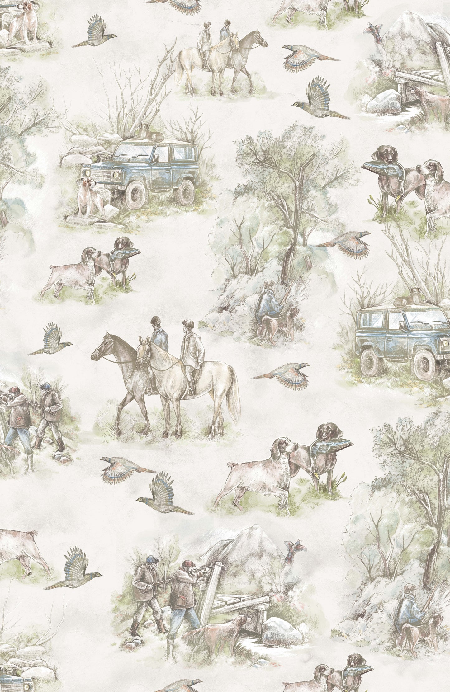 Shooting Toile Wallpaper - Beat by Eades & Francis