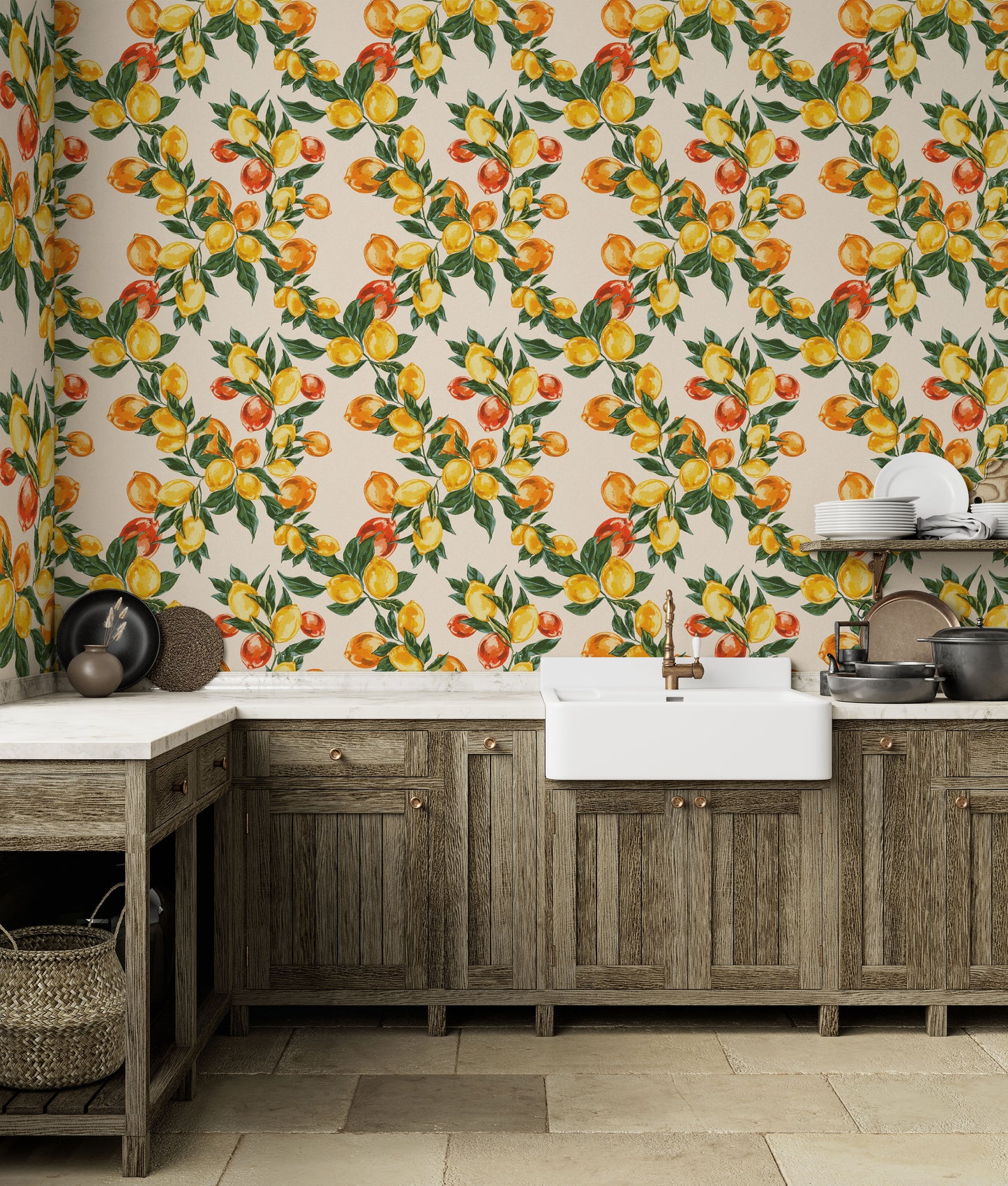Twist - Mediterranean Lemon Wallpaper