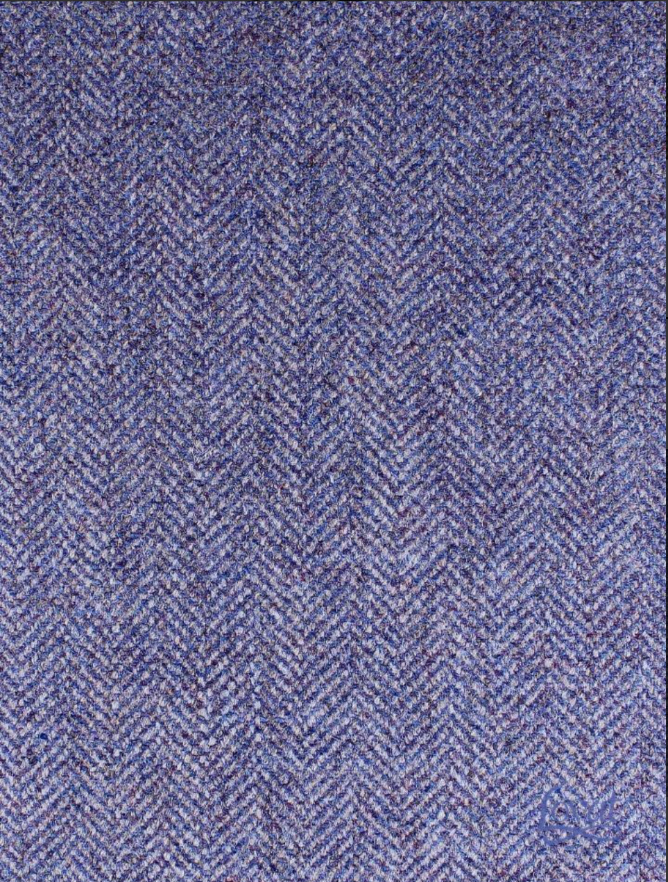 Lyndsay - 100% Wool Stunning Lavender Herringbone Tweed Fabric