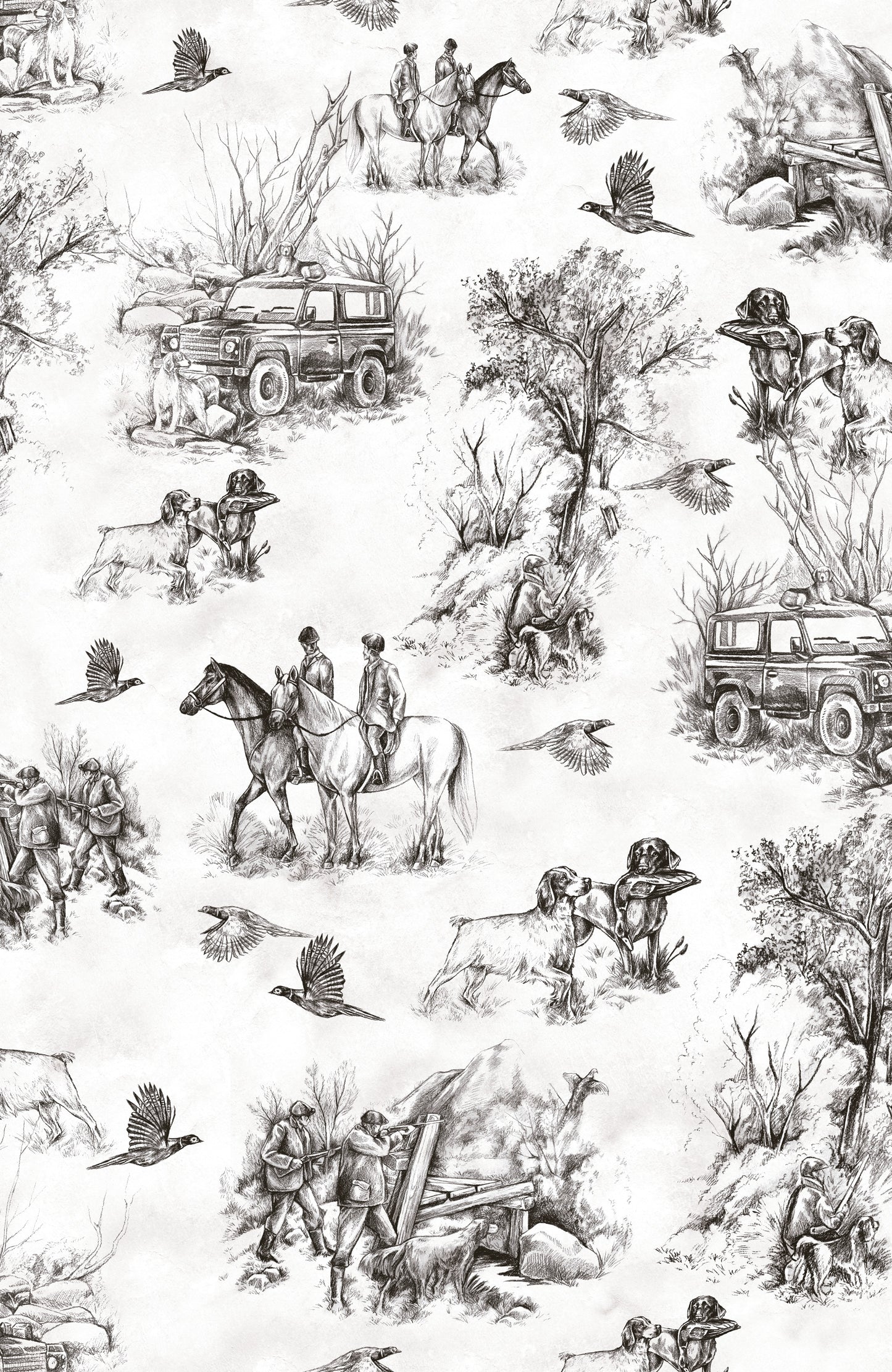 Shooting Toile Wallpaper - Beat by Eades & Francis