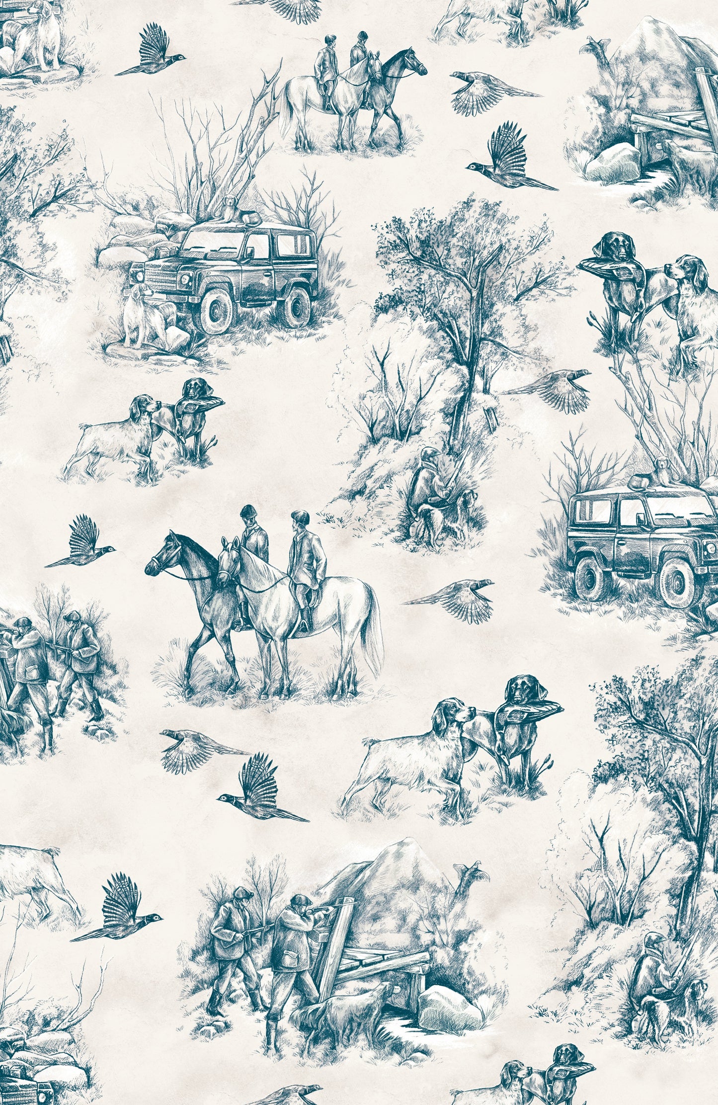 Shooting Toile Wallpaper - Beat by Eades & Francis