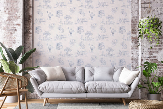 Dirty Work - Victorian Toile de Jouy Wallpaper