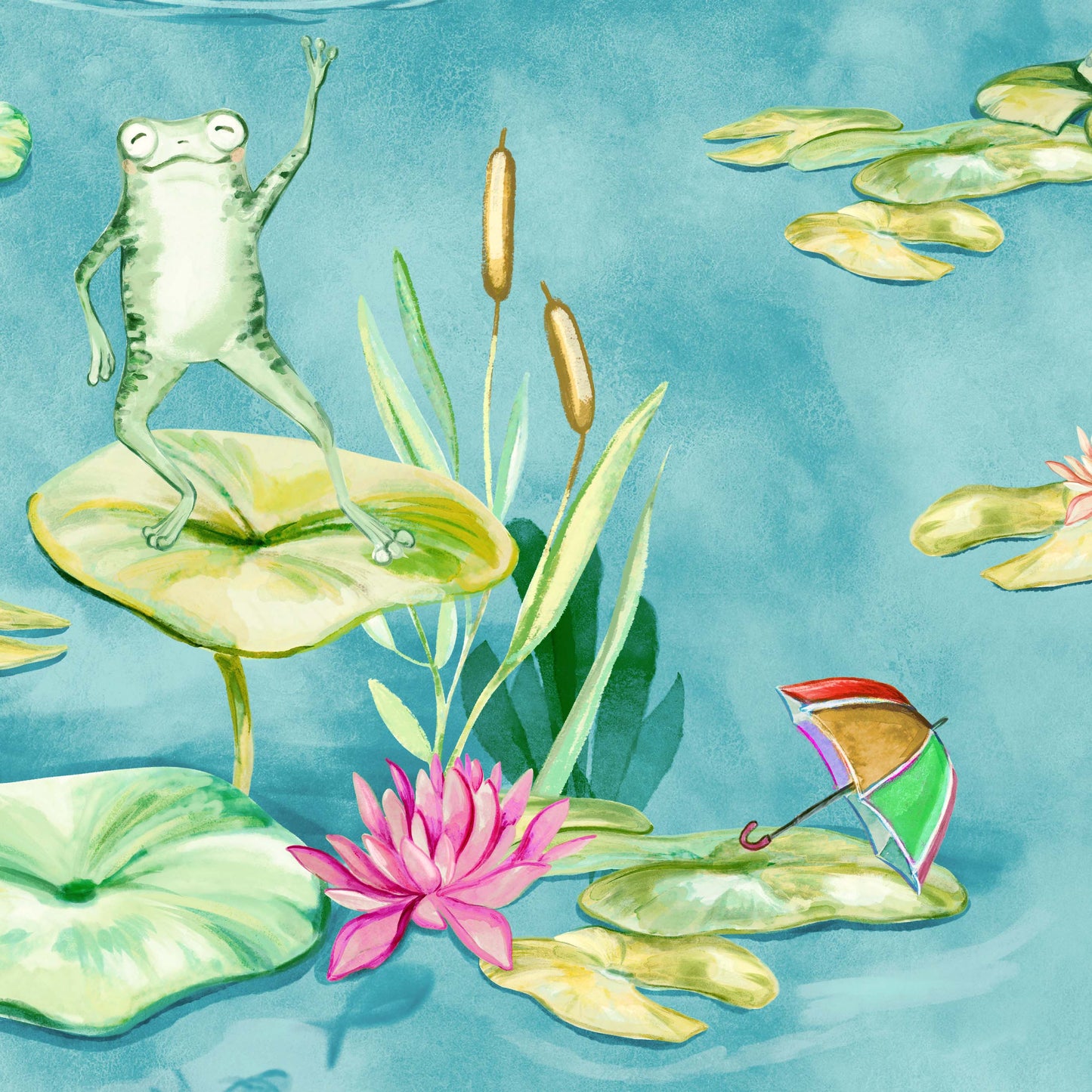 Frolic - Whimsical Frog Wallpaper
