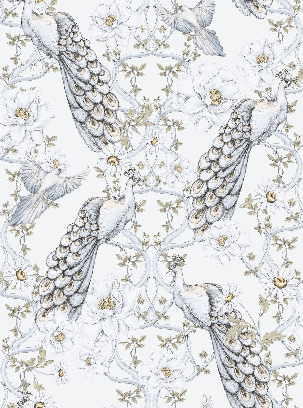 Bevy - Peacock & Blossom Wallpaper