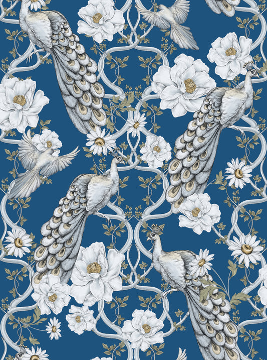 Bevy - Peacock & Blossom Wallpaper