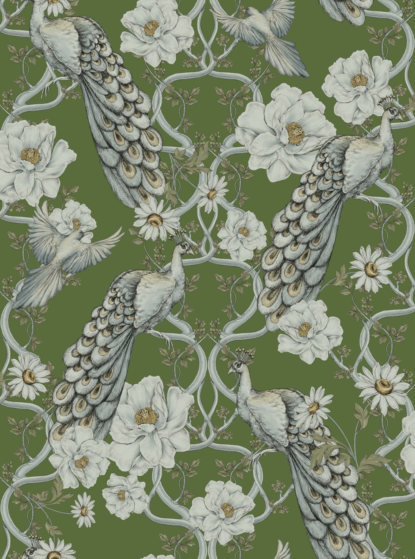 Bevy - Peacock & Blossom Wallpaper