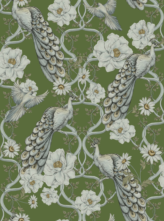 Bevy - Peacock & Blossom Wallpaper