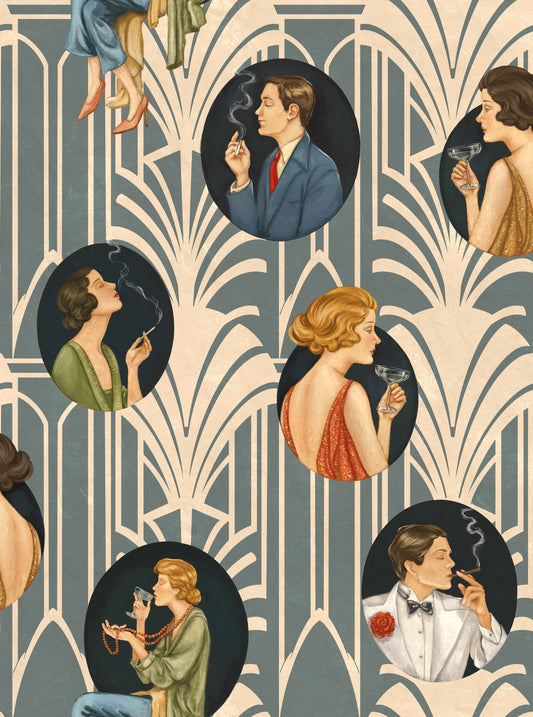 Burgess - Art Deco Smoking Room Wallpaper