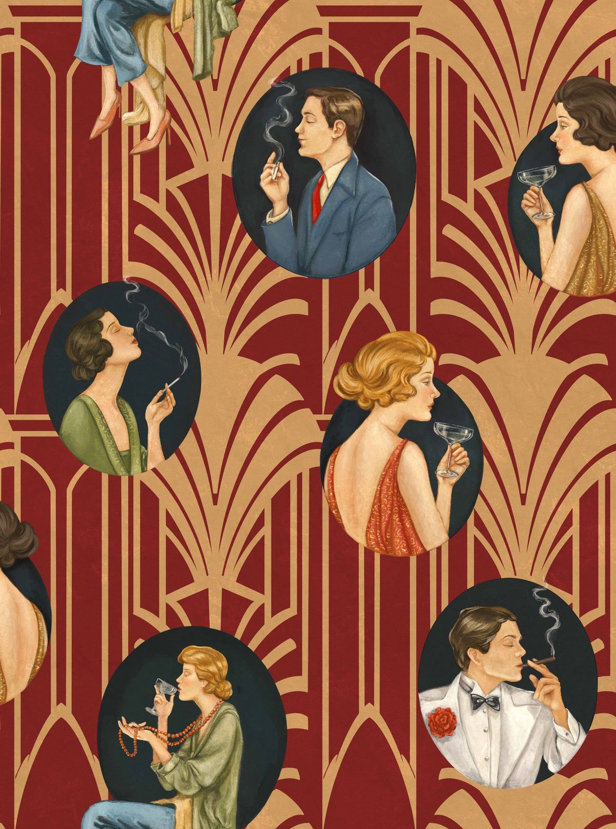 Burgess - Art Deco Smoking Room Wallpaper