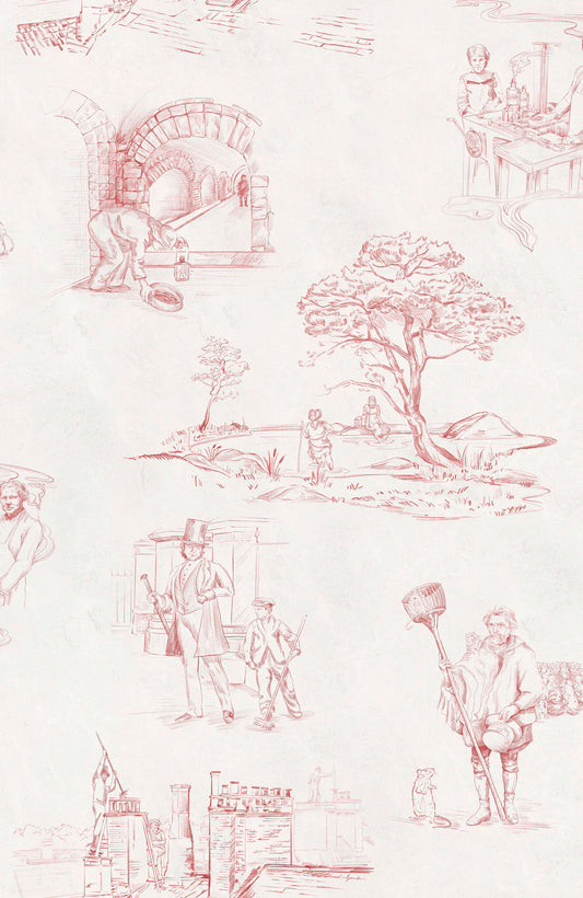 Victorian Toile de Jouy Wallpaper - 'Dirty Work' by Eades and Francis